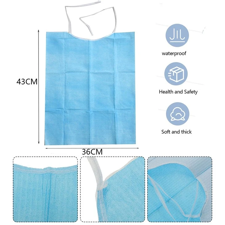 disposable dental bib with tie
